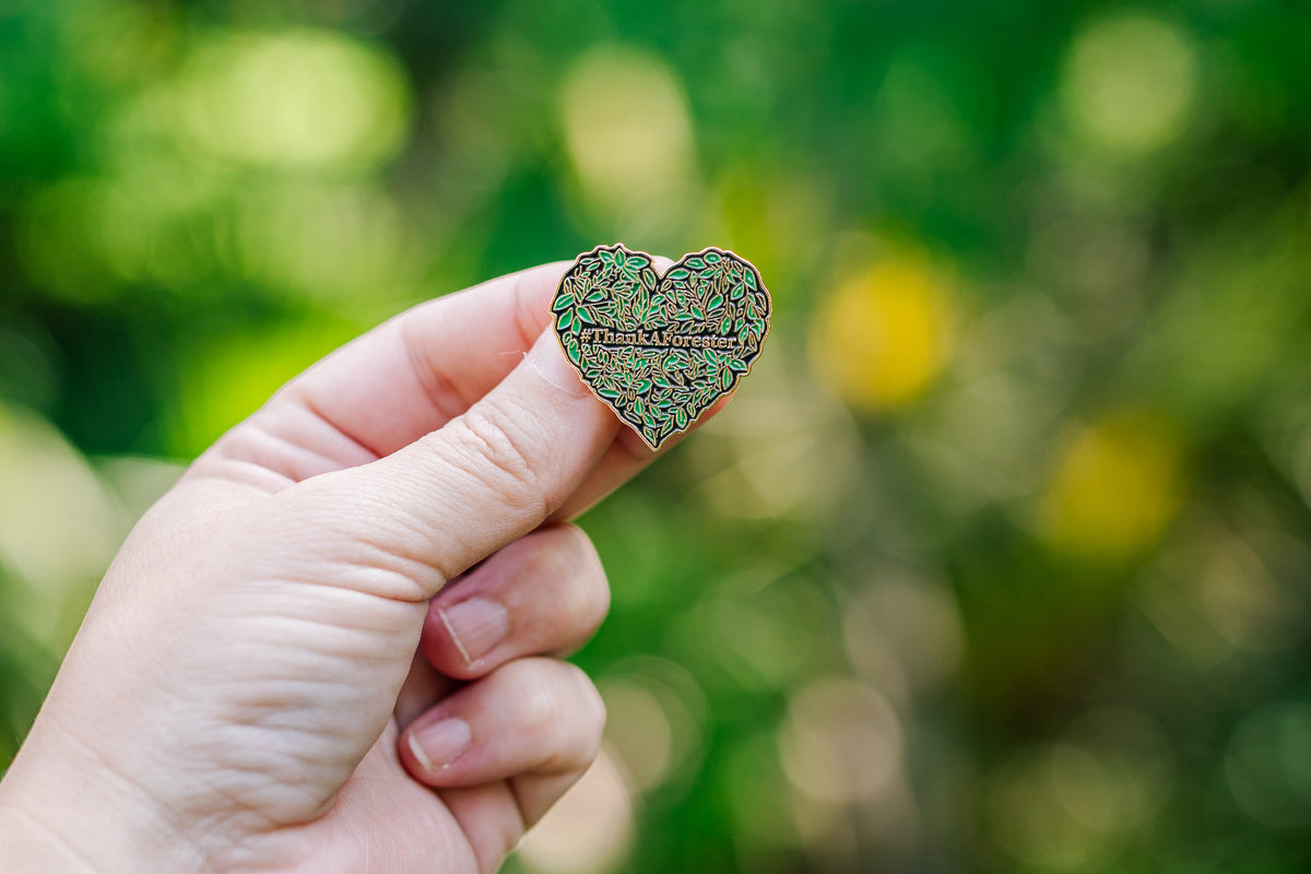 #ThankAForester Heart Pin