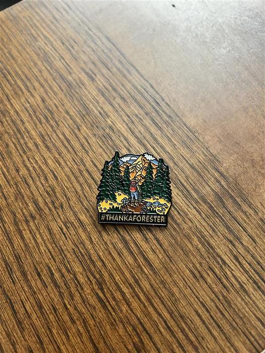 #ThankAForester Hiking Pin
